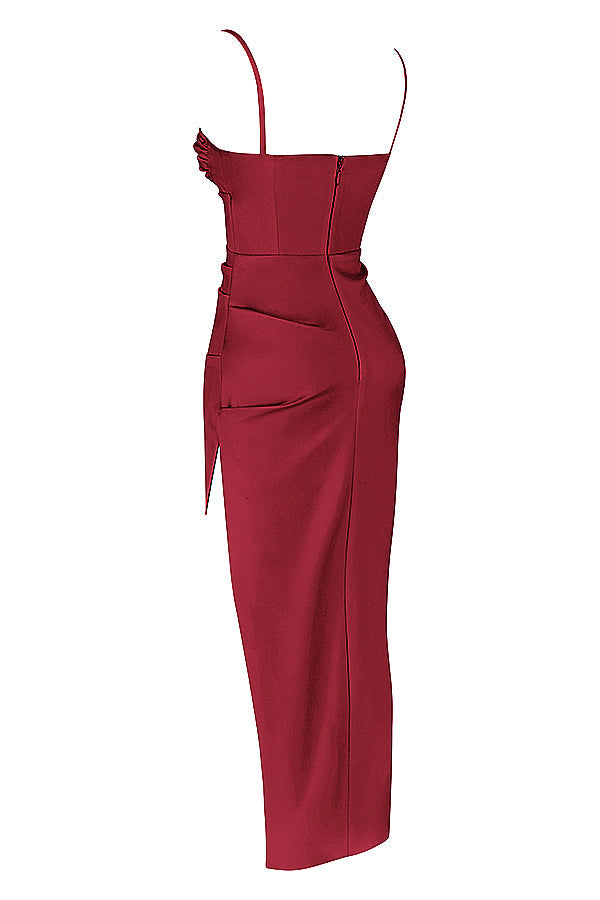 Norvielle Damen Midikleid Plissiertes Korsett