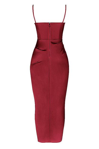 Norvielle Damen Midikleid Plissiertes Korsett