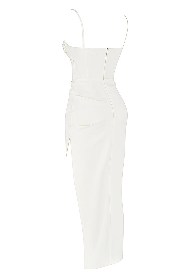 Norvielle Damen Midikleid Plissiertes Korsett