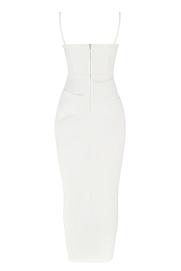 Norvielle Damen Midikleid Plissiertes Korsett