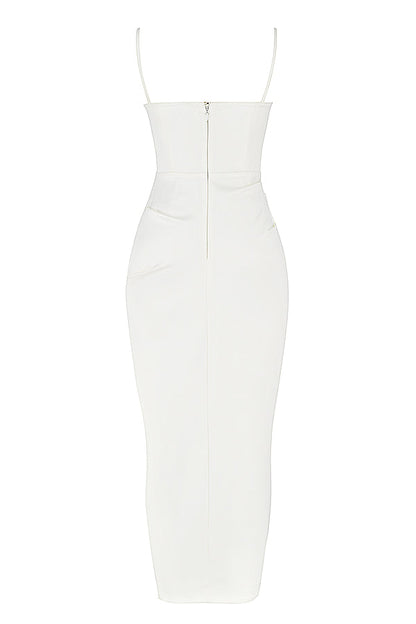 Norvielle Damen Midikleid Plissiertes Korsett