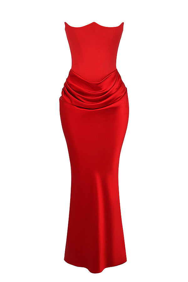 Trägerloses Maxi-Kleid Korsett-Dress