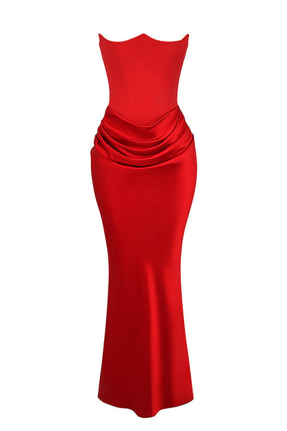 Trägerloses Maxi-Kleid Korsett-Dress