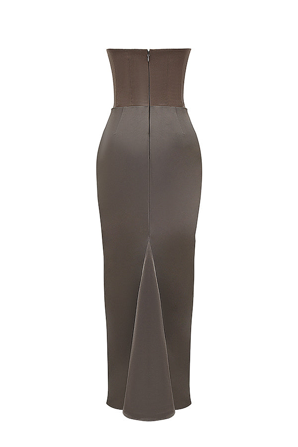 Trägerloses Maxi-Kleid Korsett-Dress