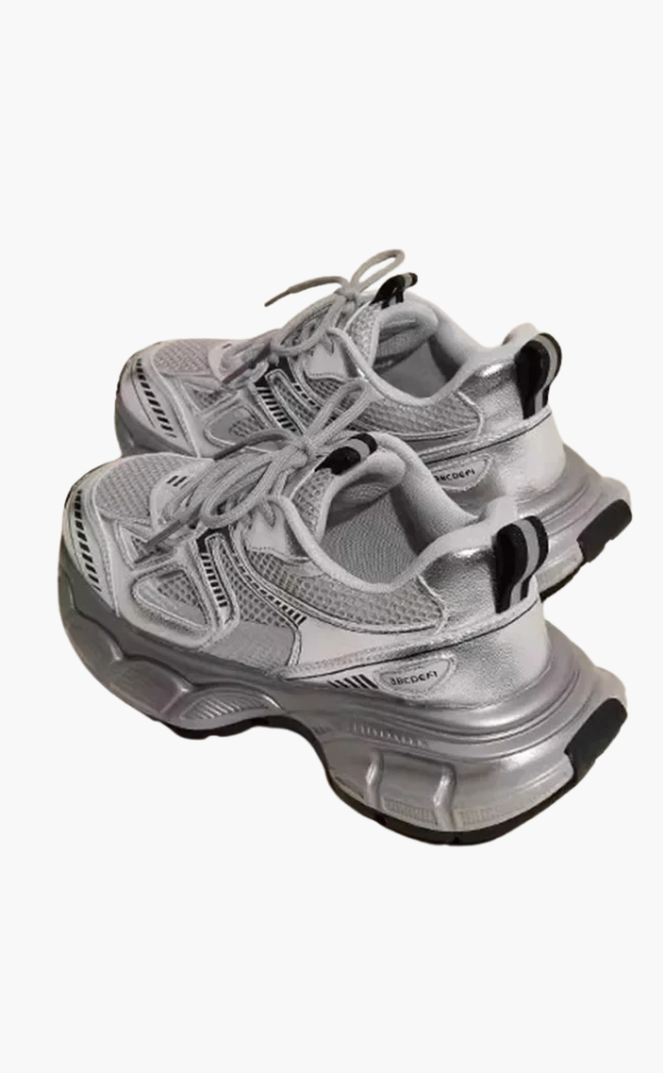 Damen Chunky Sneaker Grau Mesh Bequem