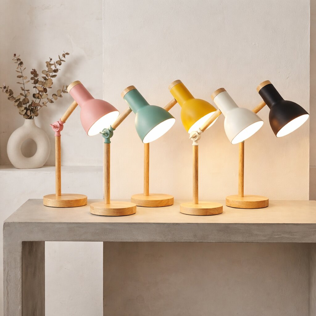 Holz Schreibtischlampe Tischlampe aus Holz - Norvielle