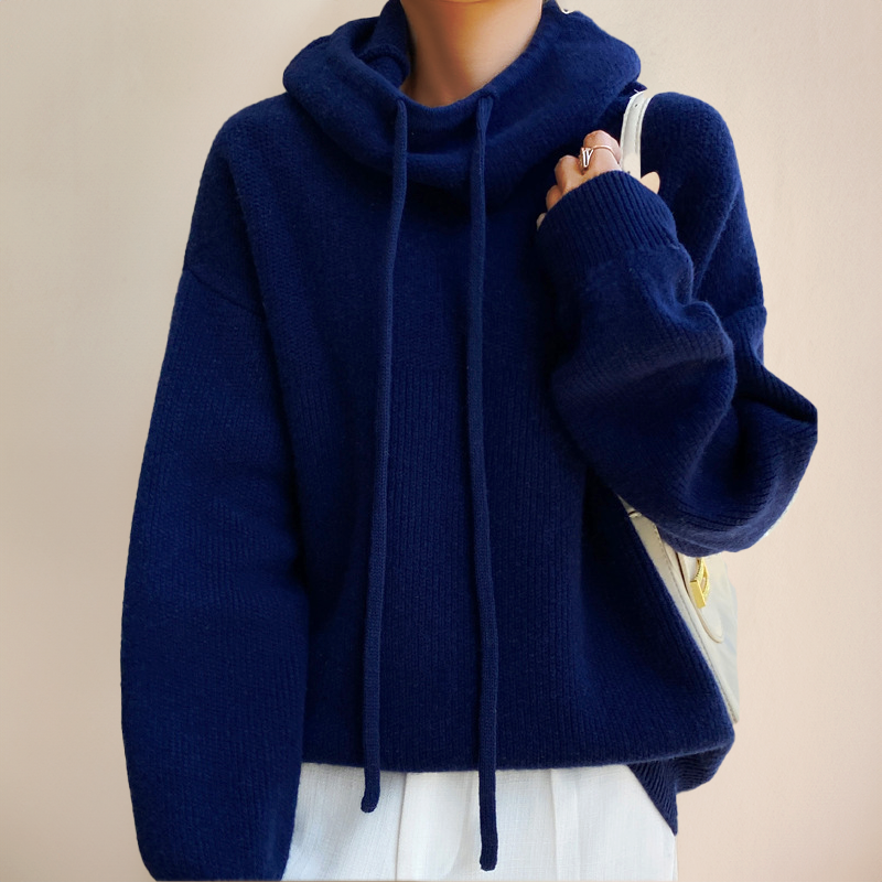 Norvielle Damen Strick-Hoodie Stilvoll