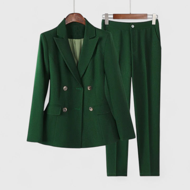 Damen Zweireihiges Blazer Hosen Set - Norvielle