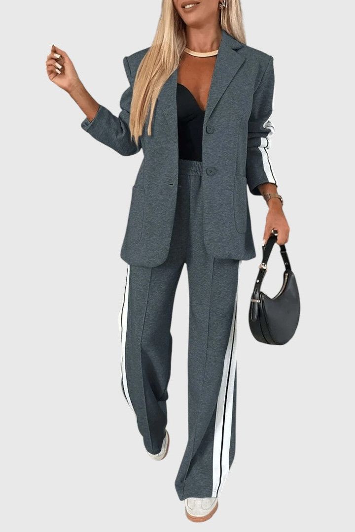 Kendall Damen Gestreiftes Oberteil und Hose Set