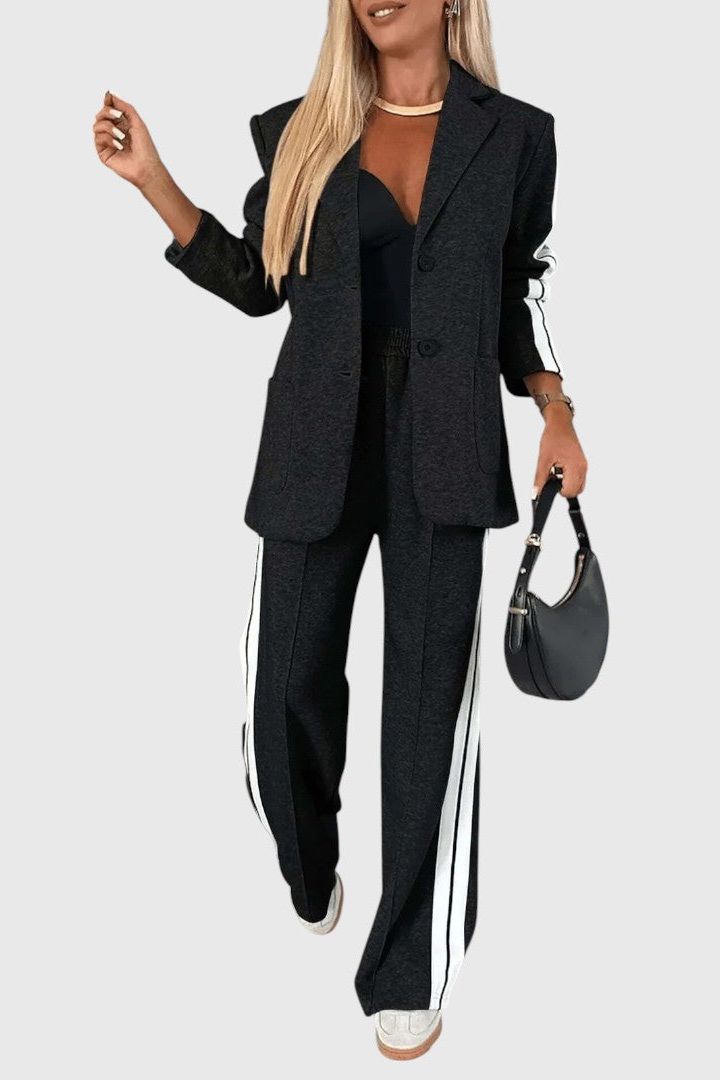Kendall Damen Gestreiftes Oberteil und Hose Set - Norvielle