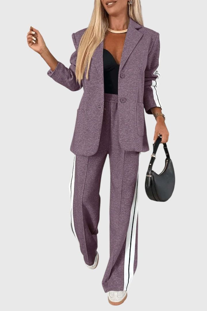 Kendall Damen Gestreiftes Oberteil und Hose Set