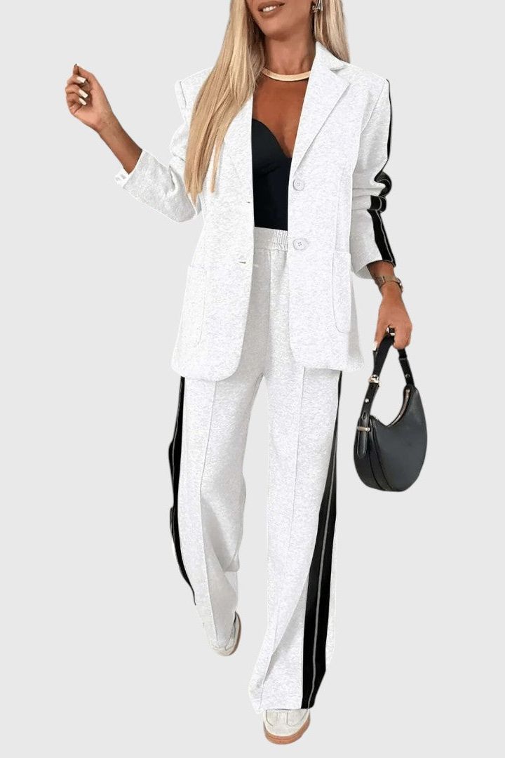 Kendall Damen Gestreiftes Oberteil und Hose Set