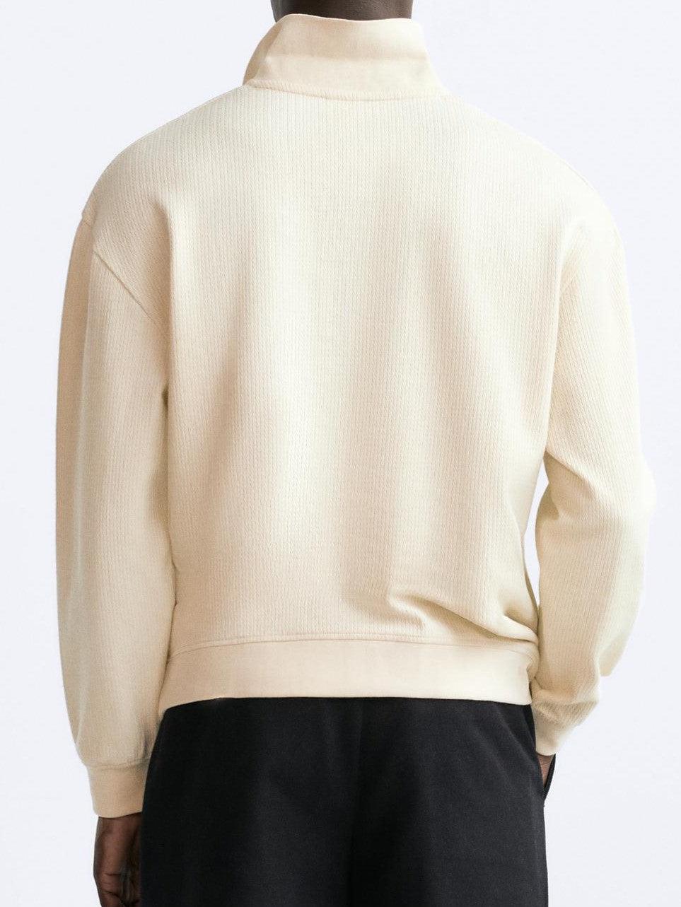 Beige Pullover Damen Polokragen Lässig Eleganz