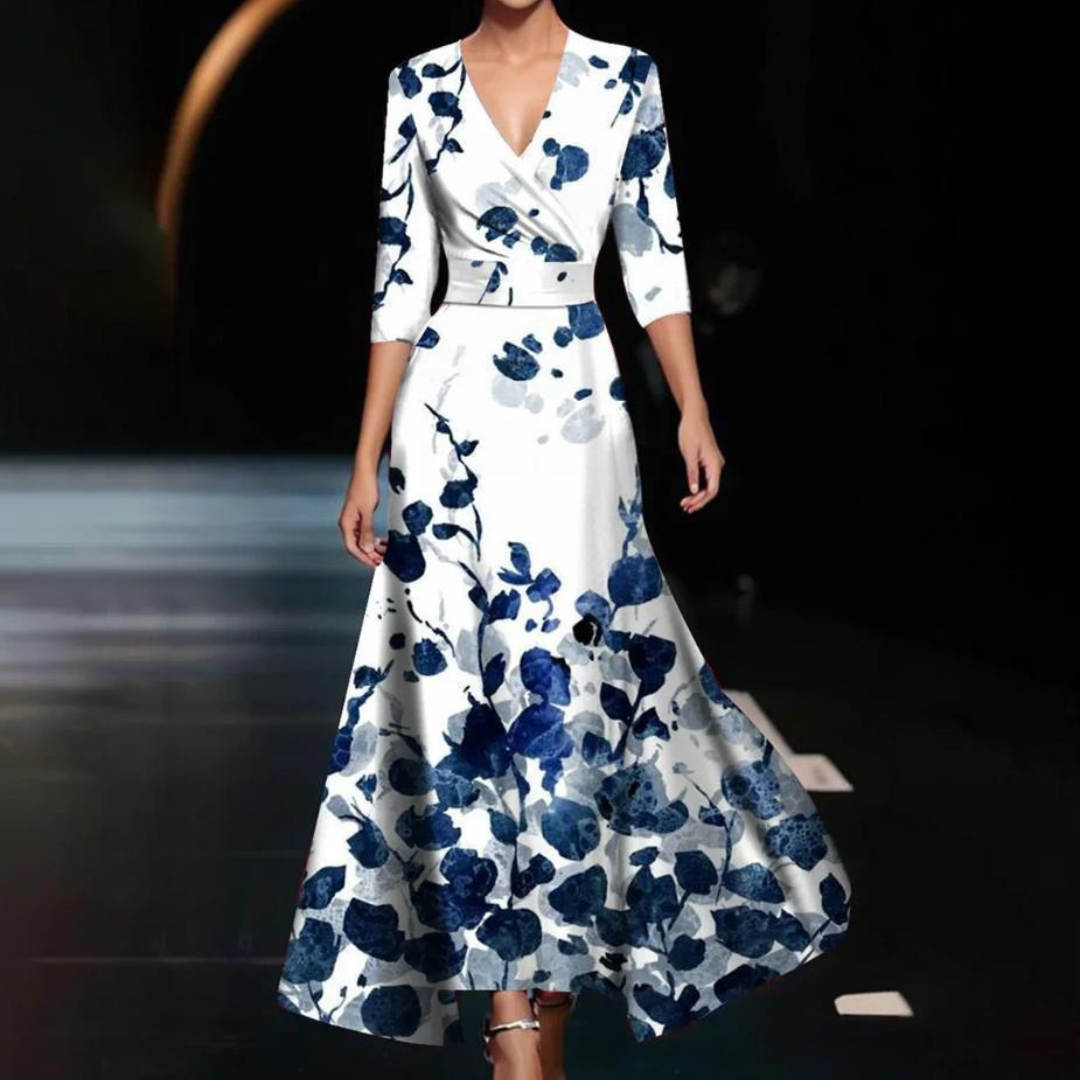 Damen Wickelkleid Blumenmuster