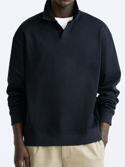 Beige Pullover Damen Polokragen Lässig Eleganz