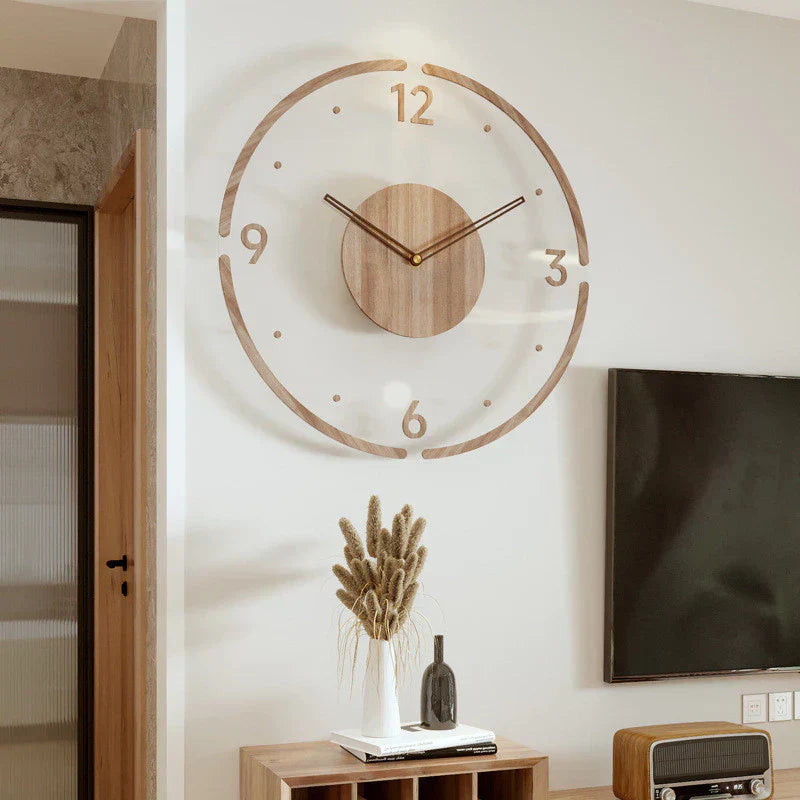 Nordora Holzwanduhr Lautlos Design