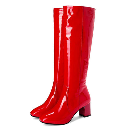 Talwyn Damen Stiefel Glänzend Blockabsatz