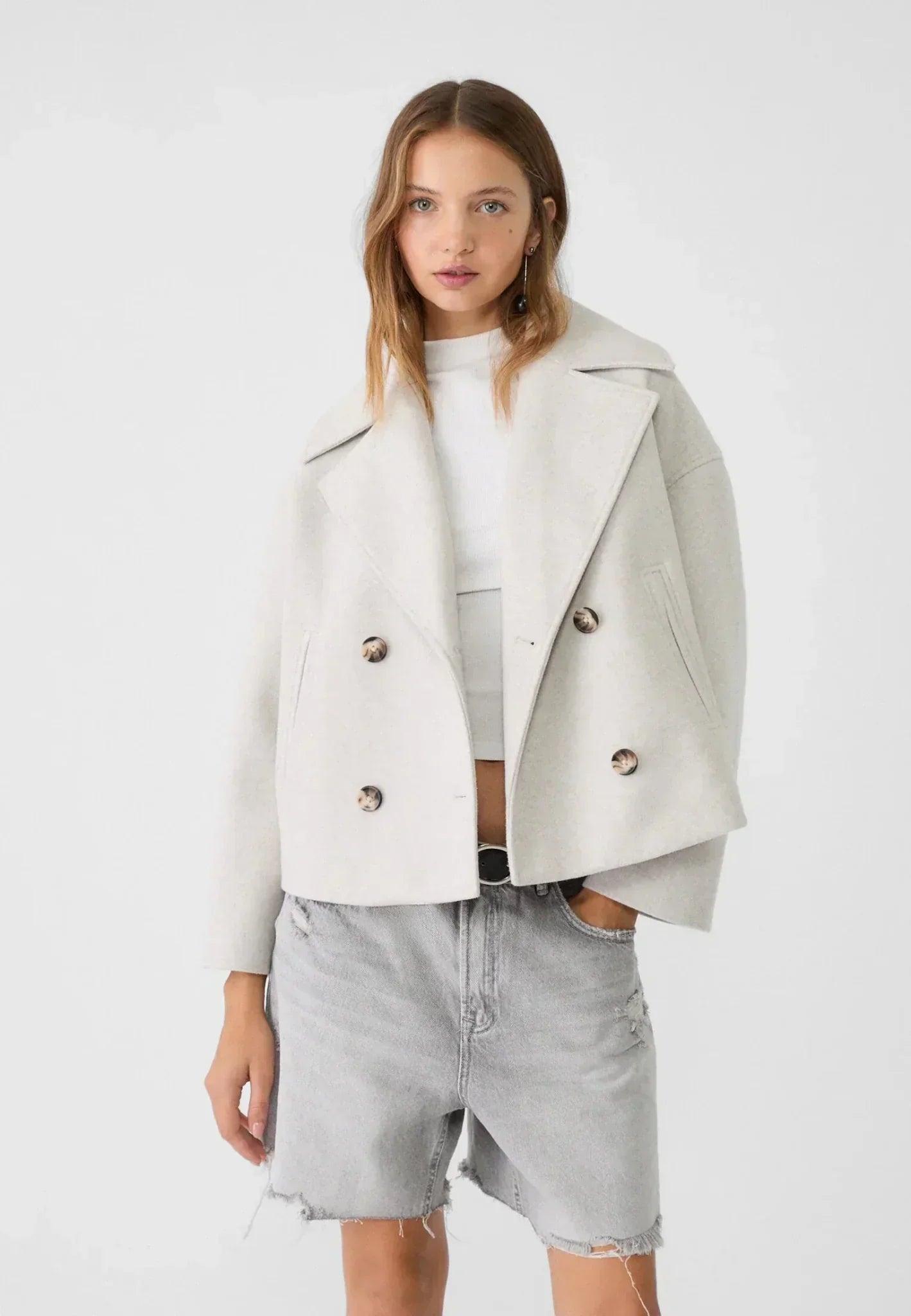 Damen Kurzjacke Elegantes Doppelknopf-Modell - Norvielle