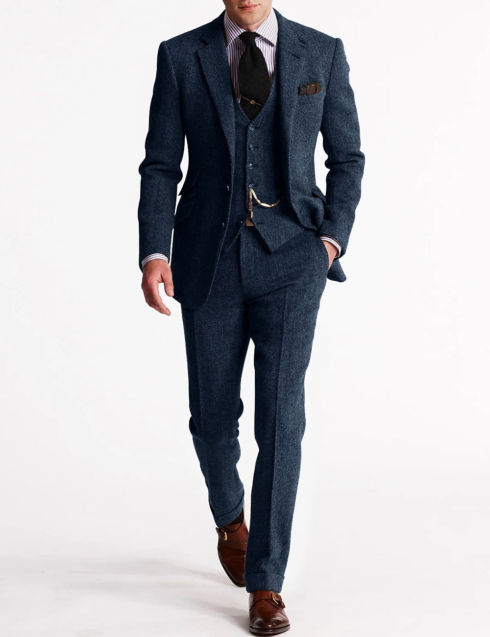 Herren Tweed Smoking Anzug Komplett