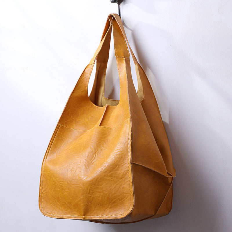 Damen Großhandtasche Leder Schwarz - Eveloria
