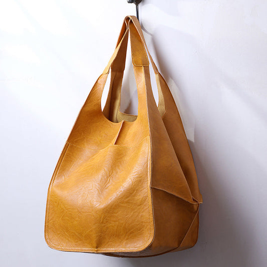 Damen Handtasche Groß Lederoptik Schwarz - Norvielle