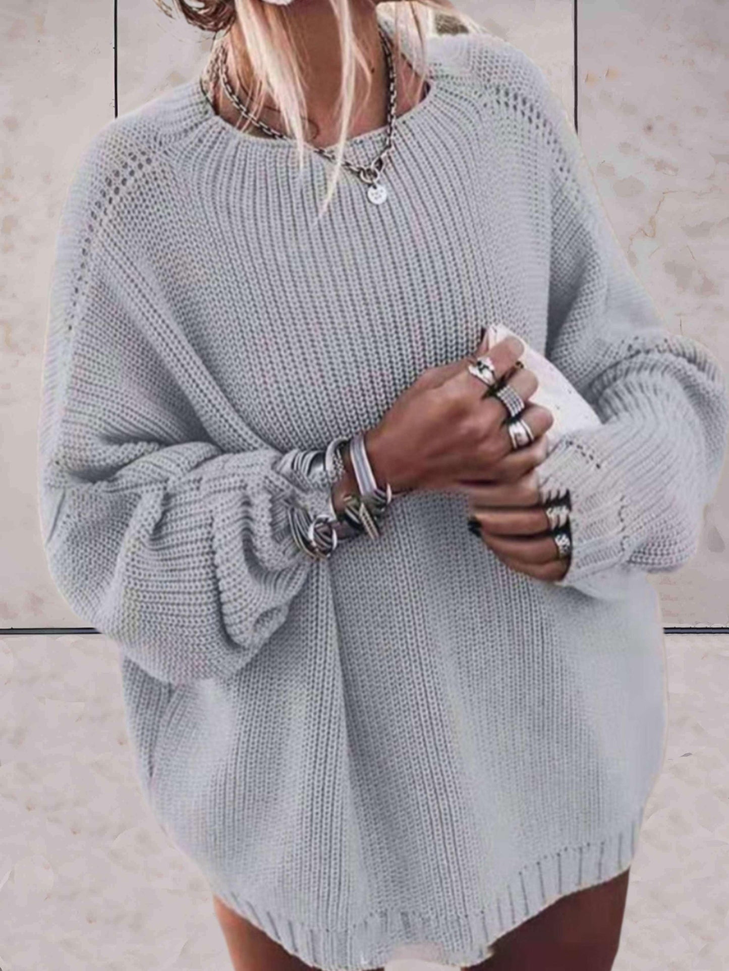 Norvielle Damen Oversize-Strickpullover - Norvielle