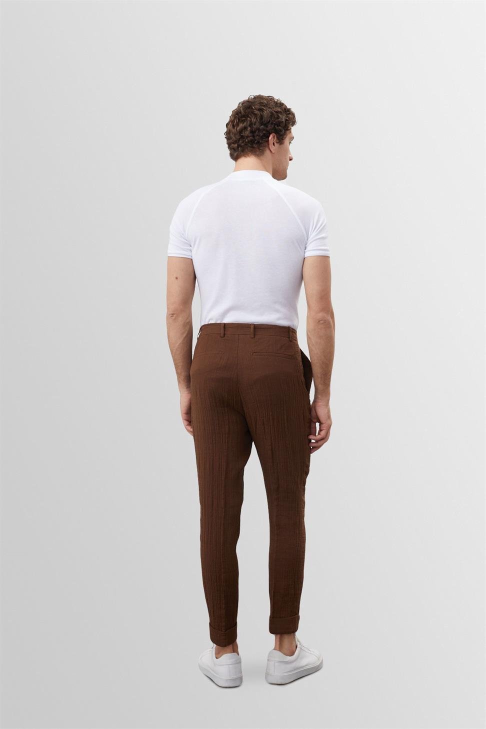 Herren Slim-Fit T-Shirt Weiß Baumwolle