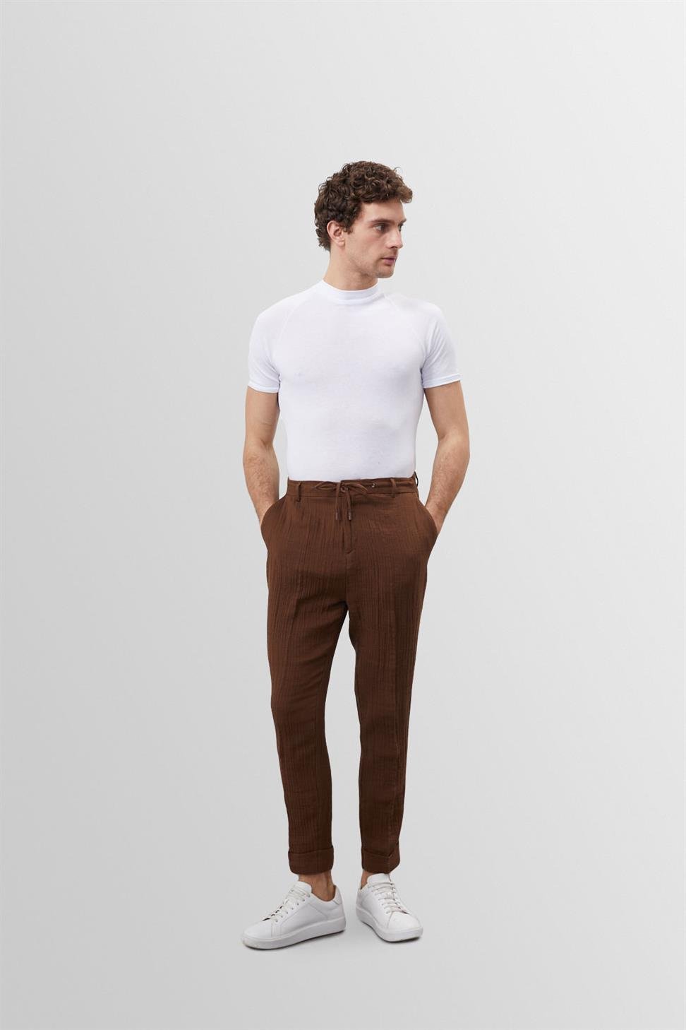 Herren Slim-Fit T-Shirt Weiß Baumwolle - Norvielle