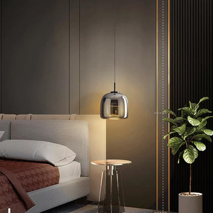 Glas-Hängelampe Rauchgrau Elegant Wohnen