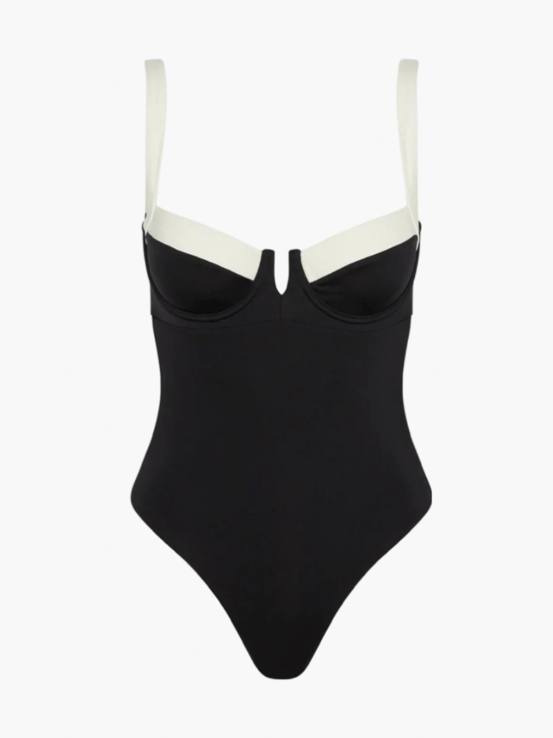 Norvielle Damen Badeanzug Einteiler Colorblock