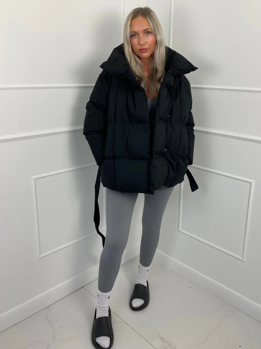 Damen Winter-Steppmantel mit Gürtel