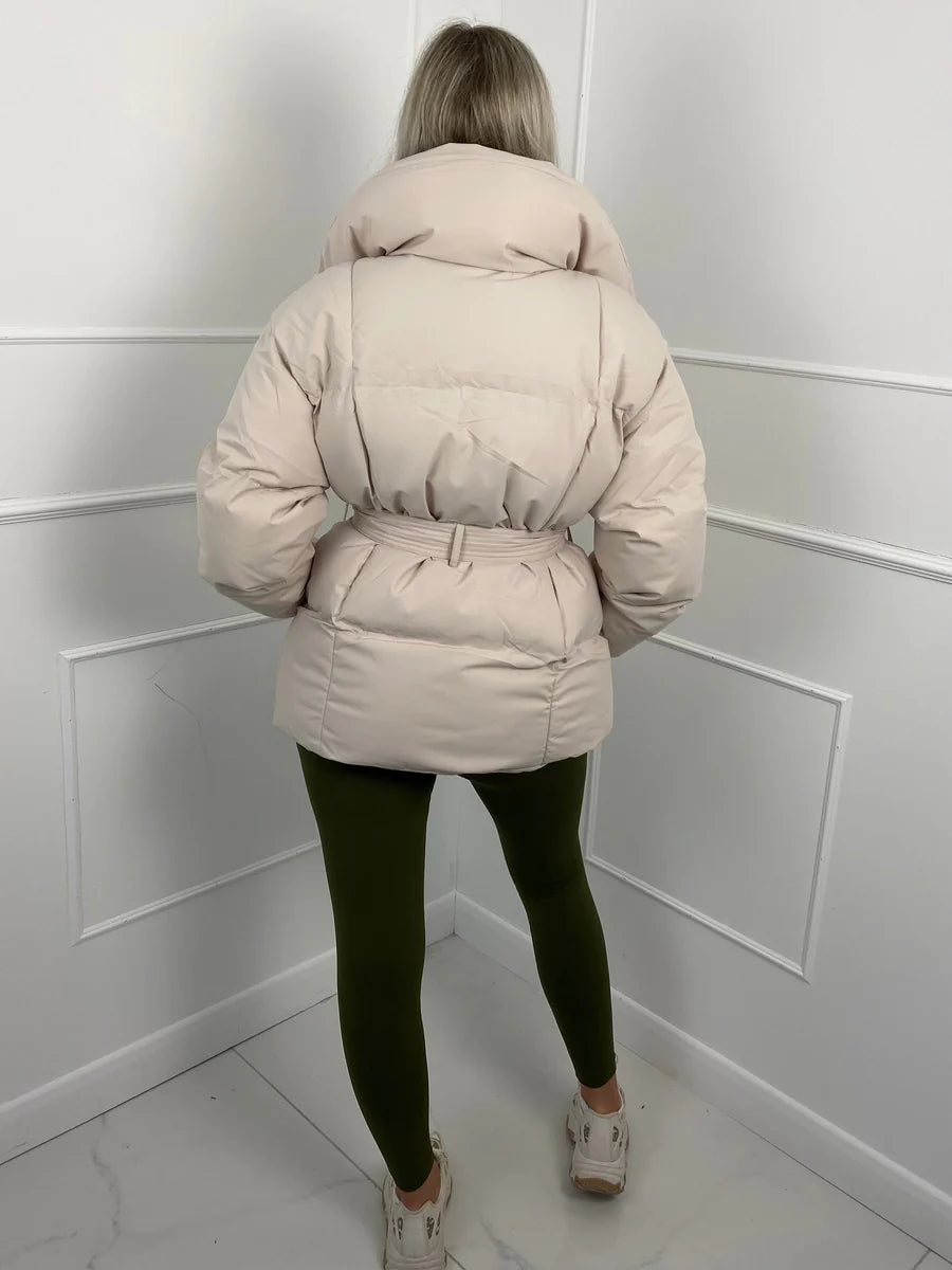 Damen Winter-Steppmantel mit Gürtel
