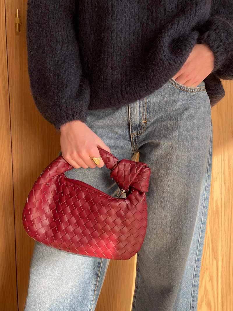 Damen Mini Geflochtene Handtasche