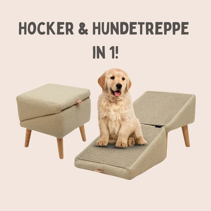 Hundetreppe für Bett und Sofa, Klappbar, Holz