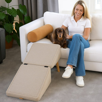 Hundetreppe für Bett und Sofa, Klappbar, Holz - Norvielle