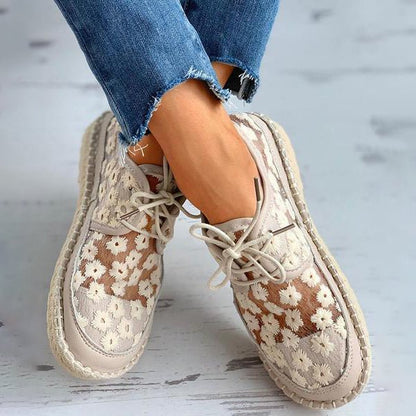 Norvielle Damen Sneakers Bestickt Weiß - Norvielle