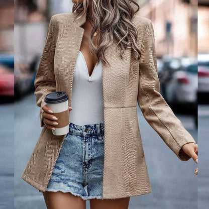 Damen Blazer Kragen Schlicht
