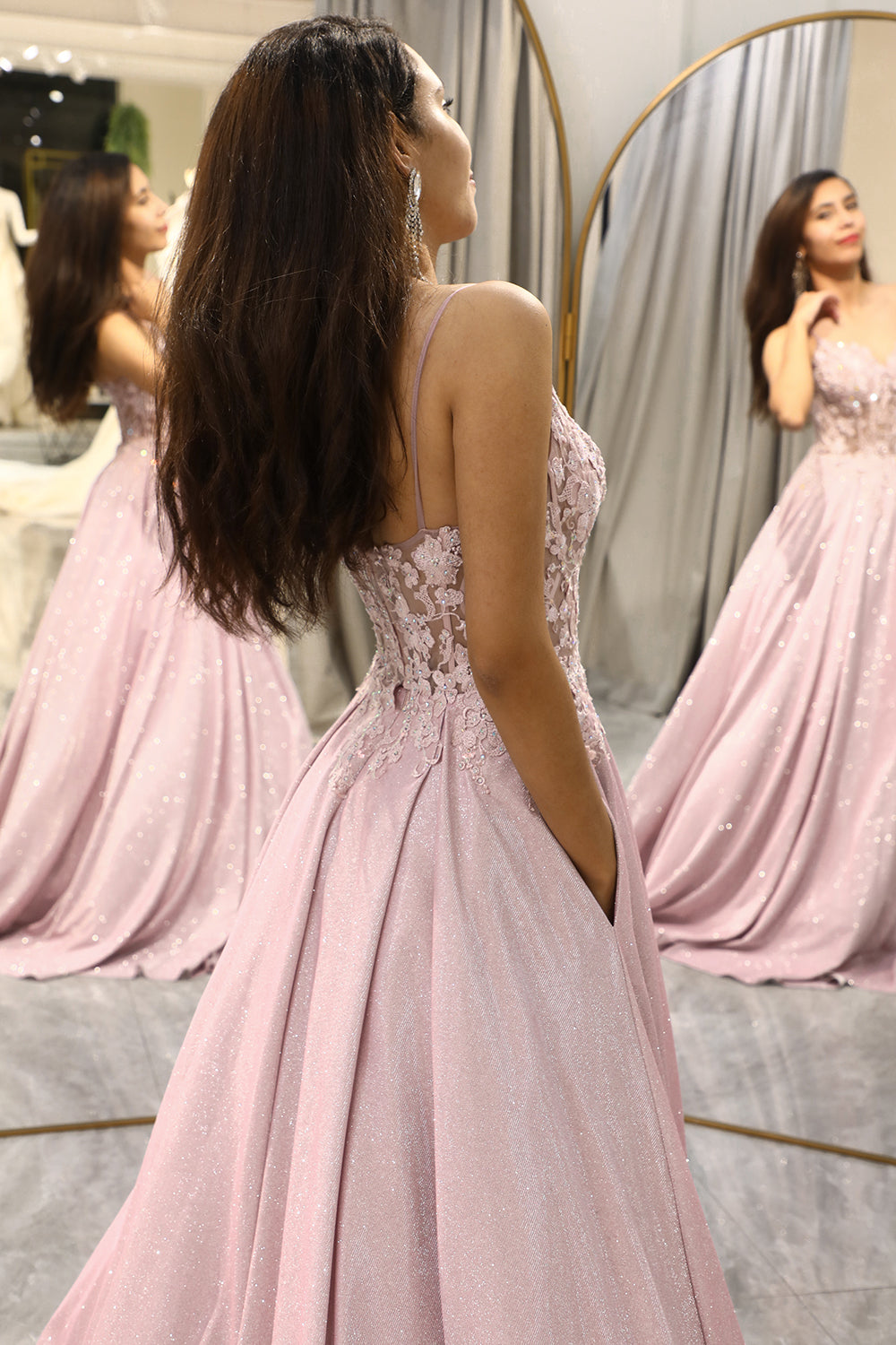 Damen Verziertes Maxi-Kleid Hochzeitsgast