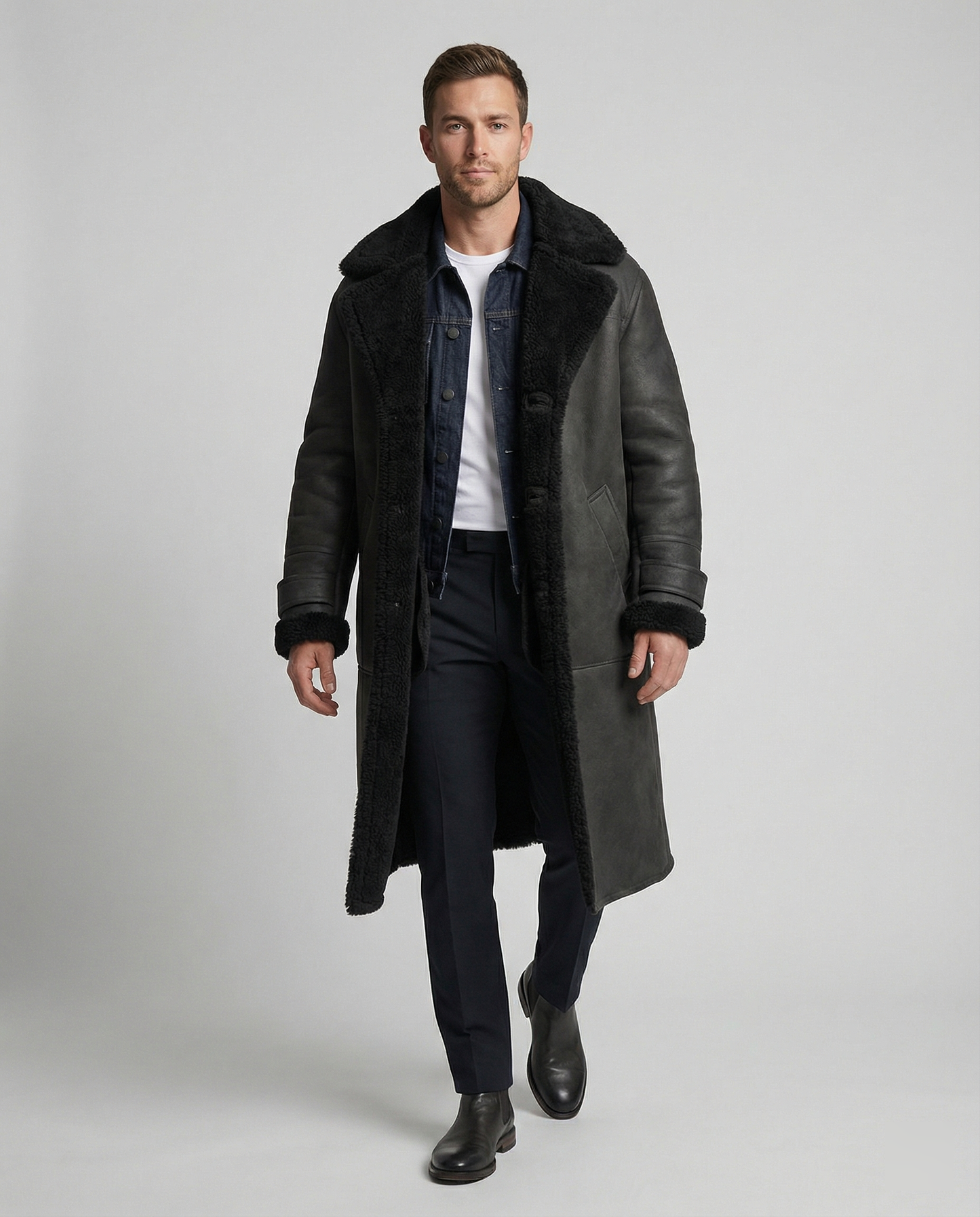 Wintermantel Lang Damen Woll