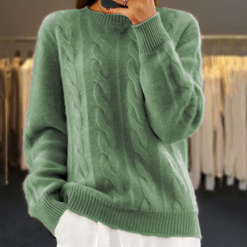 Damen Pullover Kabelmuster