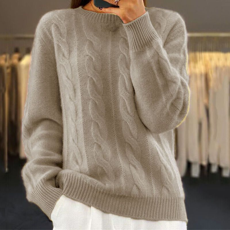 Damen Pullover Kabelmuster