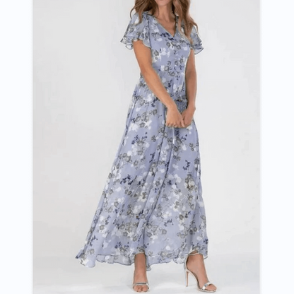 Damen Maxikleid V-Ausschnitt Durchgehende Linienführung - Norvielle