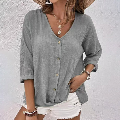 Norvielle Damen T-Shirt V-Ausschnitt