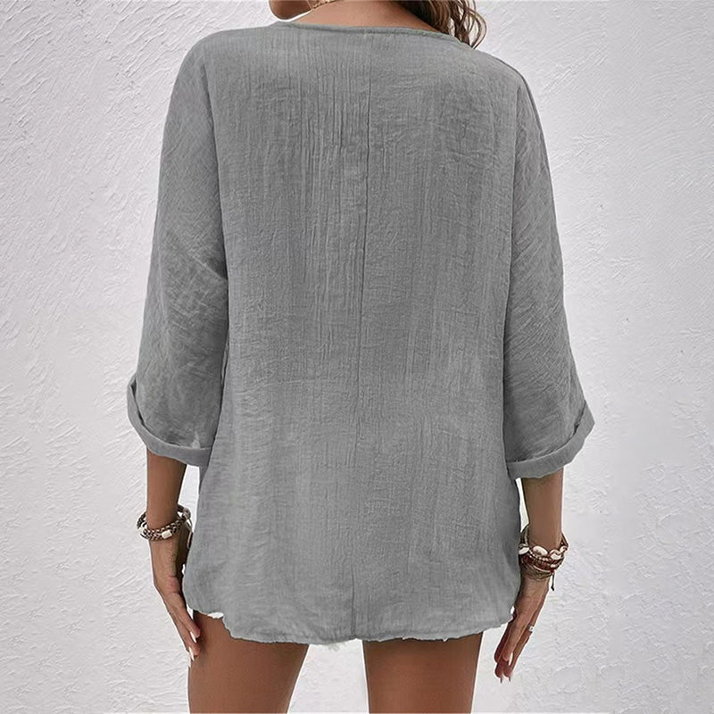Norvielle Damen T-Shirt V-Ausschnitt