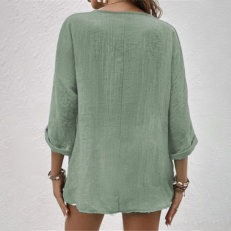 Norvielle Damen T-Shirt V-Ausschnitt