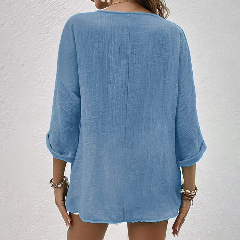 Norvielle Damen T-Shirt V-Ausschnitt