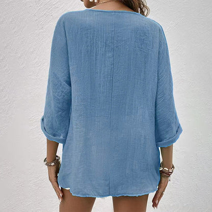 Norvielle Damen T-Shirt V-Ausschnitt