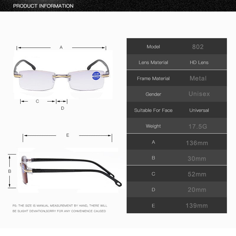 Viselio Intelligente Lesebrille Gleitsichtgläser Ultraleicht