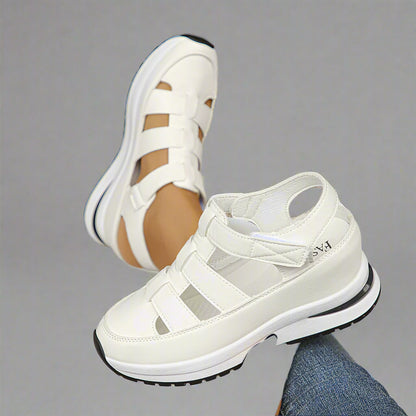 Damen Plateau Sneaker Sport Riemen