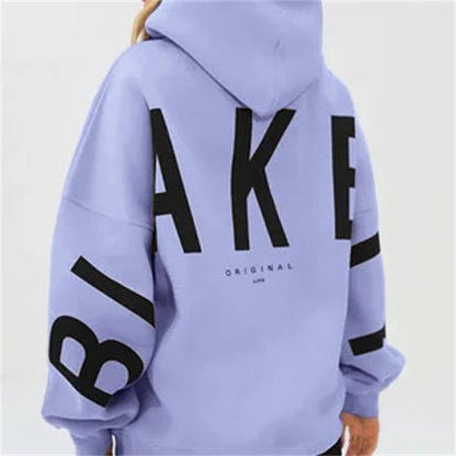 Blayen Herren Oversized Sweatshirt Großes Backprint Grau